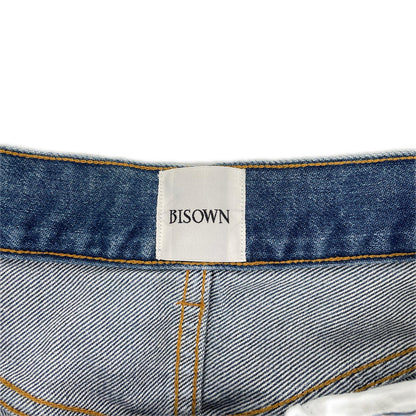 BISOWN 24AW Indigo Bleached Center Press Jeans Size 2