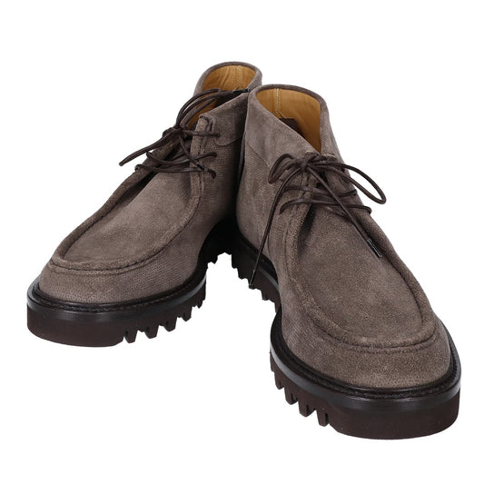 GIORGIOARMANI Suede Fringe Chukka Boots Gray Size 8