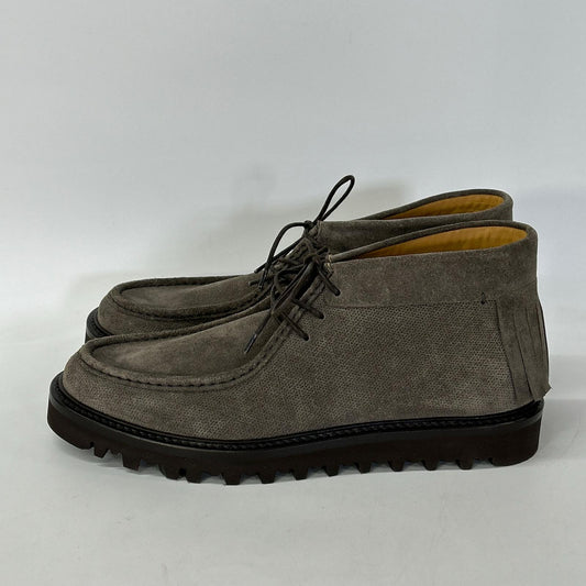 GIORGIOARMANI Suede Fringe Chukka Boots Gray Size 8