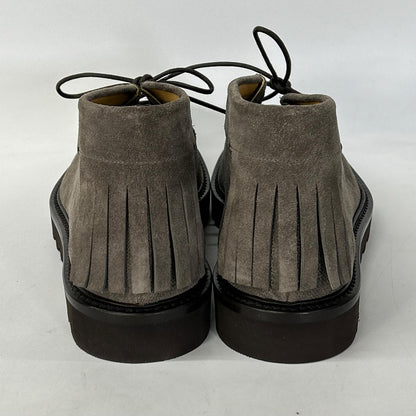 GIORGIOARMANI Suede Fringe Chukka Boots Gray Size 8
