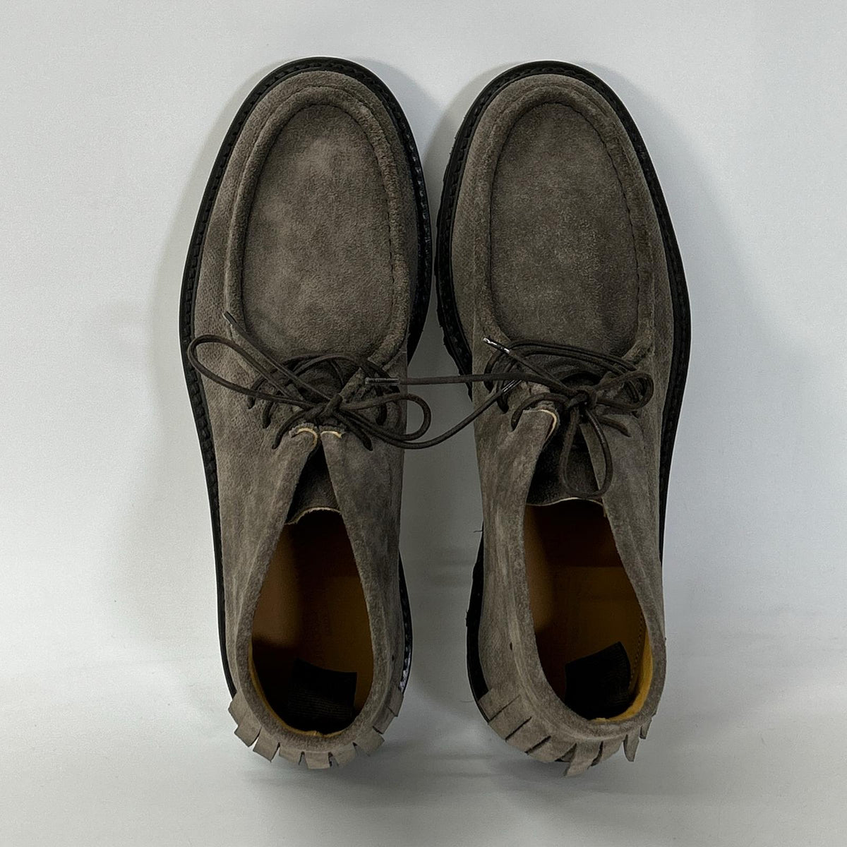 GIORGIOARMANI Suede Fringe Chukka Boots Gray Size 8