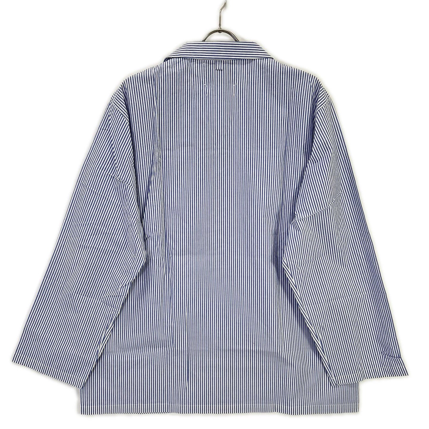 YAECA PARK Cotton Stripe Long Sleeve Shirt Blue Size L
