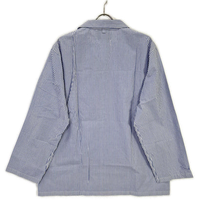 YAECA PARK Cotton Stripe Long Sleeve Shirt Blue Size L