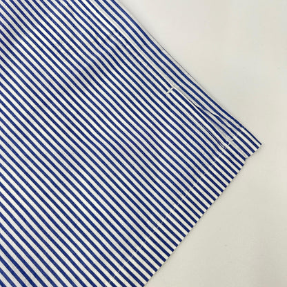 YAECA PARK Cotton Stripe Long Sleeve Shirt Blue Size L