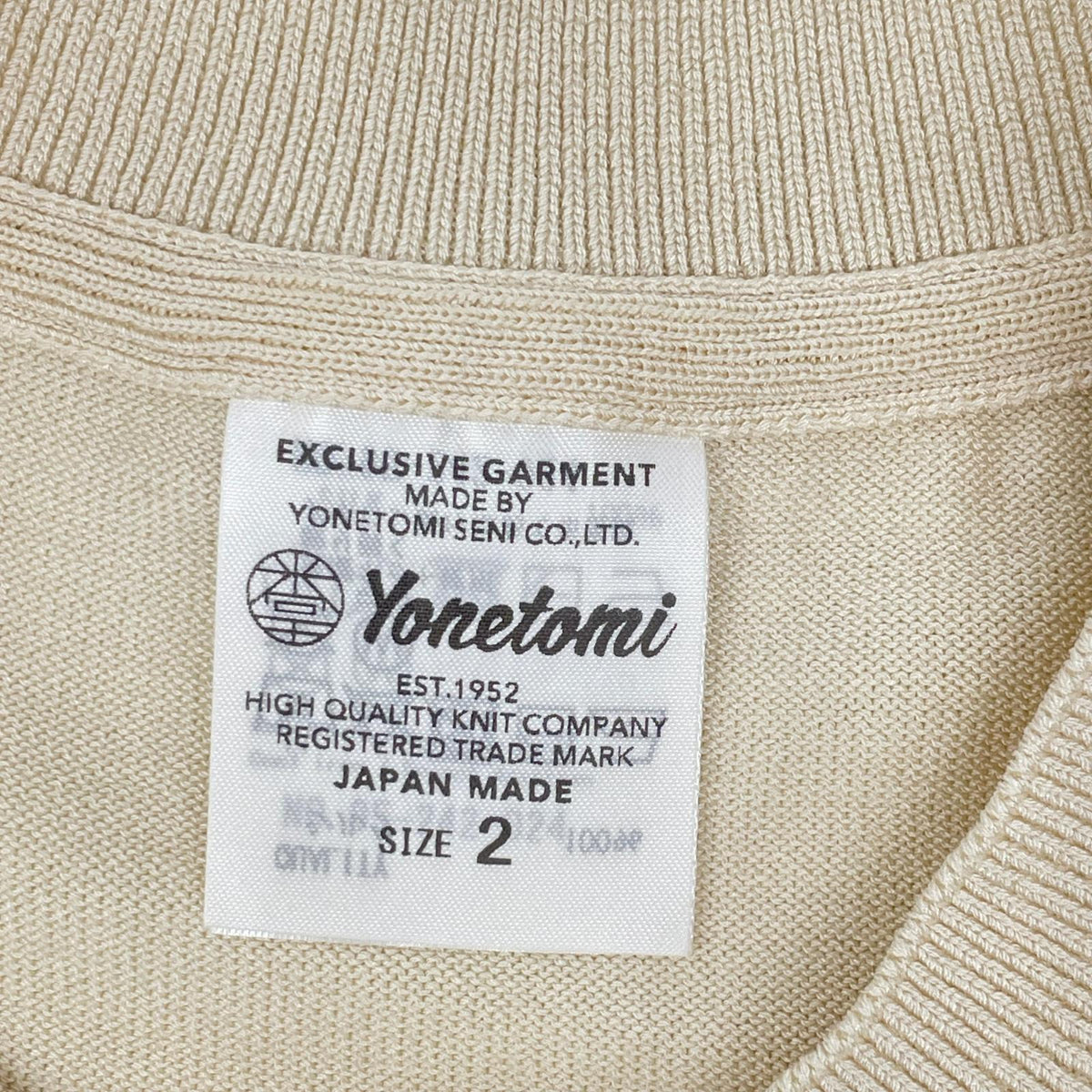 Yonetomi Ivory 100% Silk Short Sleeve Knit Tee Size 2