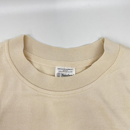 Yonetomi Ivory 100% Silk Short Sleeve Knit Tee Size 2