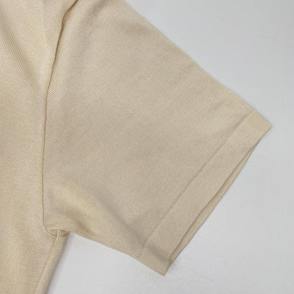 Yonetomi Ivory 100% Silk Short Sleeve Knit Tee Size 2