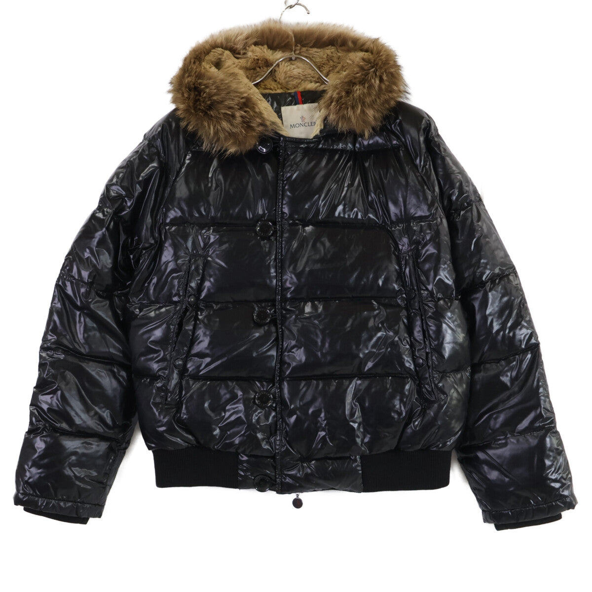 MONCLER BULGARIE Inner Boa Hooded Nylon Jacket Black Size 3