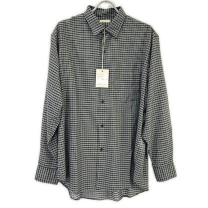 ULTERIOR Black Super Light Wool Check Shirt Size 5