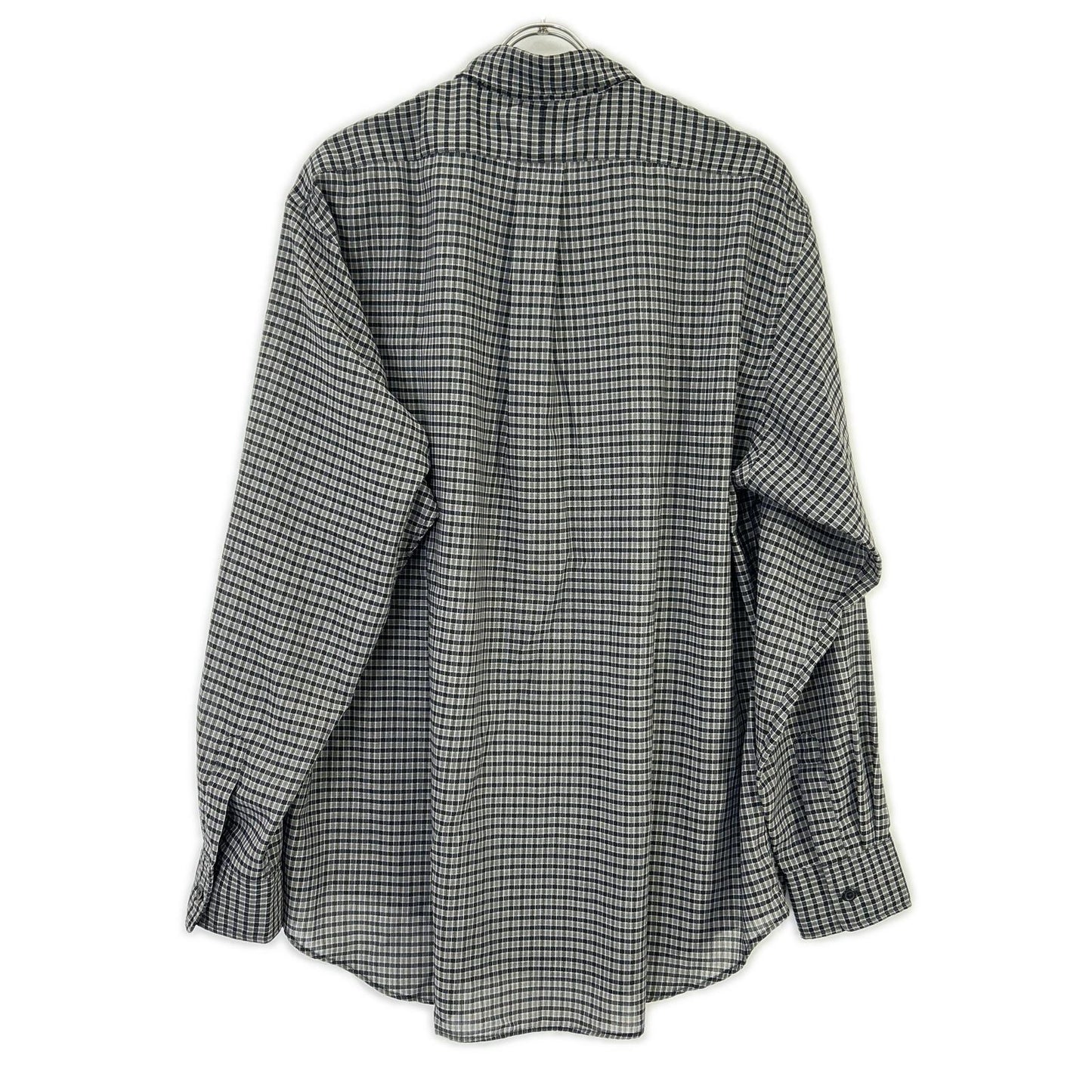 ULTERIOR Black Super Light Wool Check Shirt Size 5