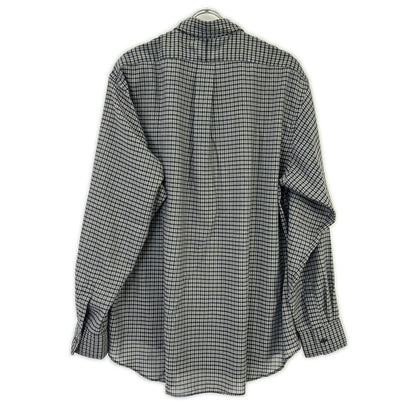 ULTERIOR Black Super Light Wool Check Shirt Size 5