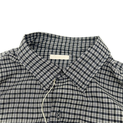 ULTERIOR Black Super Light Wool Check Shirt Size 5