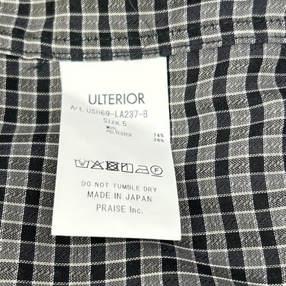 ULTERIOR Black Super Light Wool Check Shirt Size 5