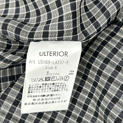 ULTERIOR Black Super Light Wool Check Shirt Size 5