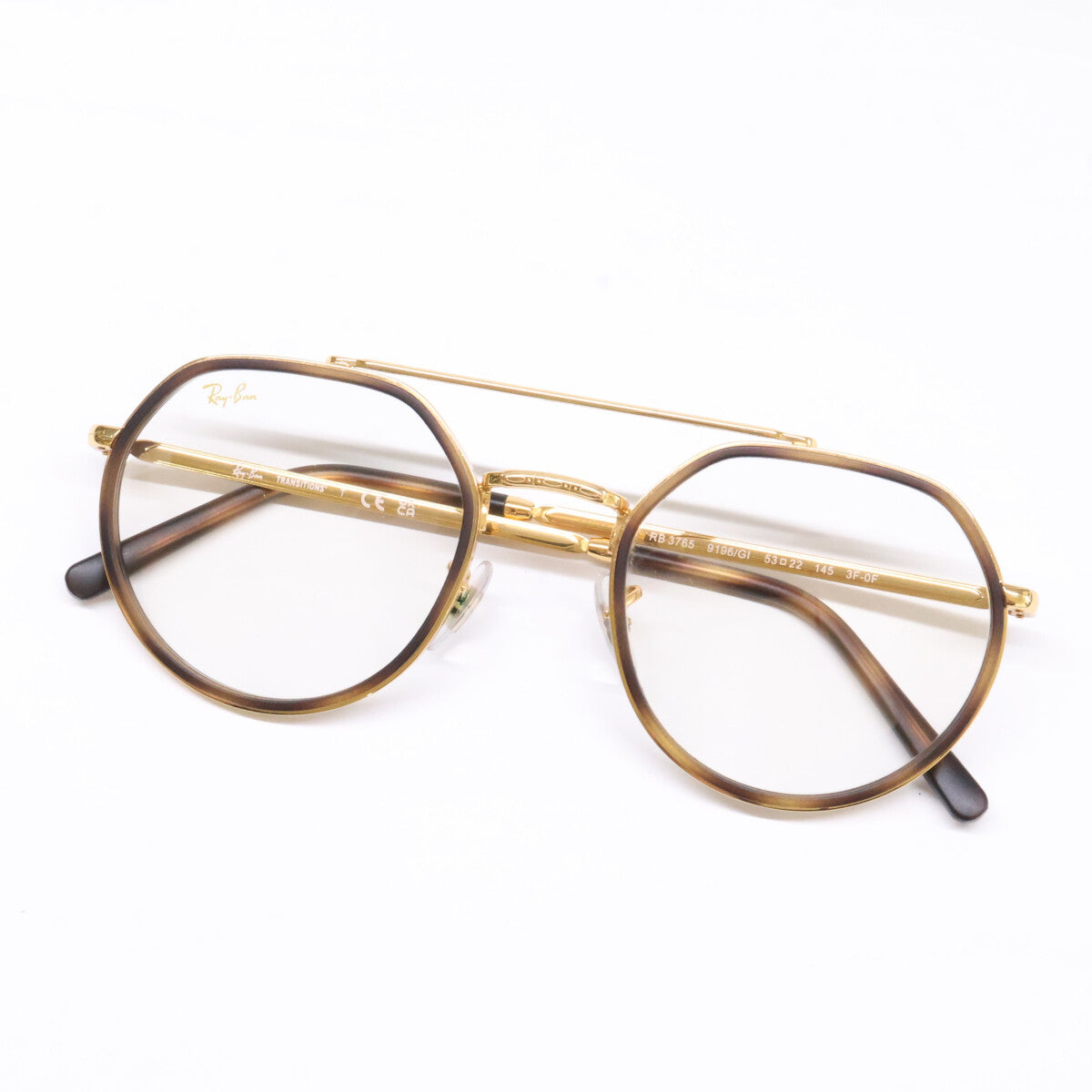 Ray-Ban RB3765 Irregular Sunglasses Gold Size 53X22 145