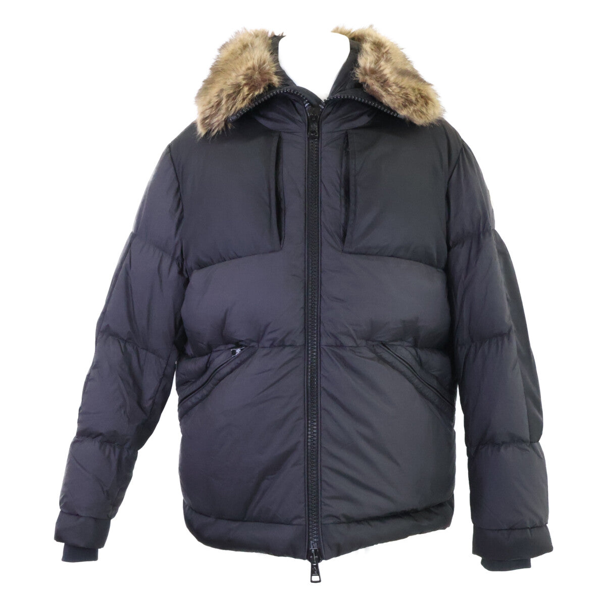 Moncler MEIDOB Eco-Fur Hooded Down Jacket Black Size 3
