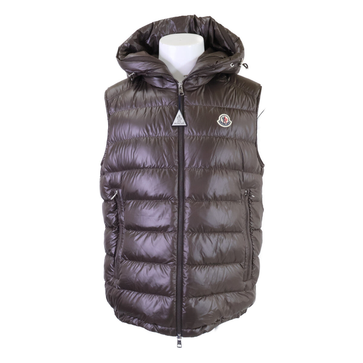 MONCLER 24' Barant Hooded Down Vest Brown Size 3