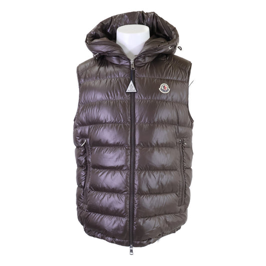 MONCLER 24' Barant Hooded Down Vest Brown Size 3