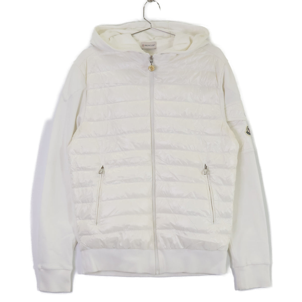 MONCLER Hooded Down Jacket White Size S