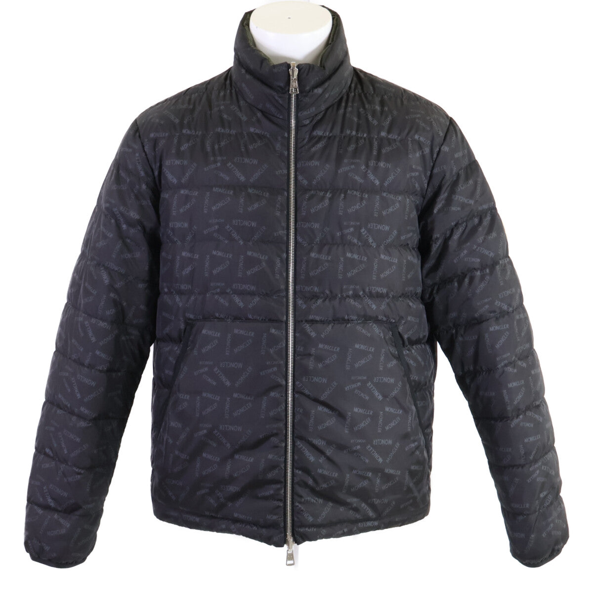MONCLER Pouctal Reversible Logo Down Jacket Black Size 2