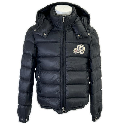 MONCLER BRAMANT Double Logo Patch Hooded Down Jacket Size 1