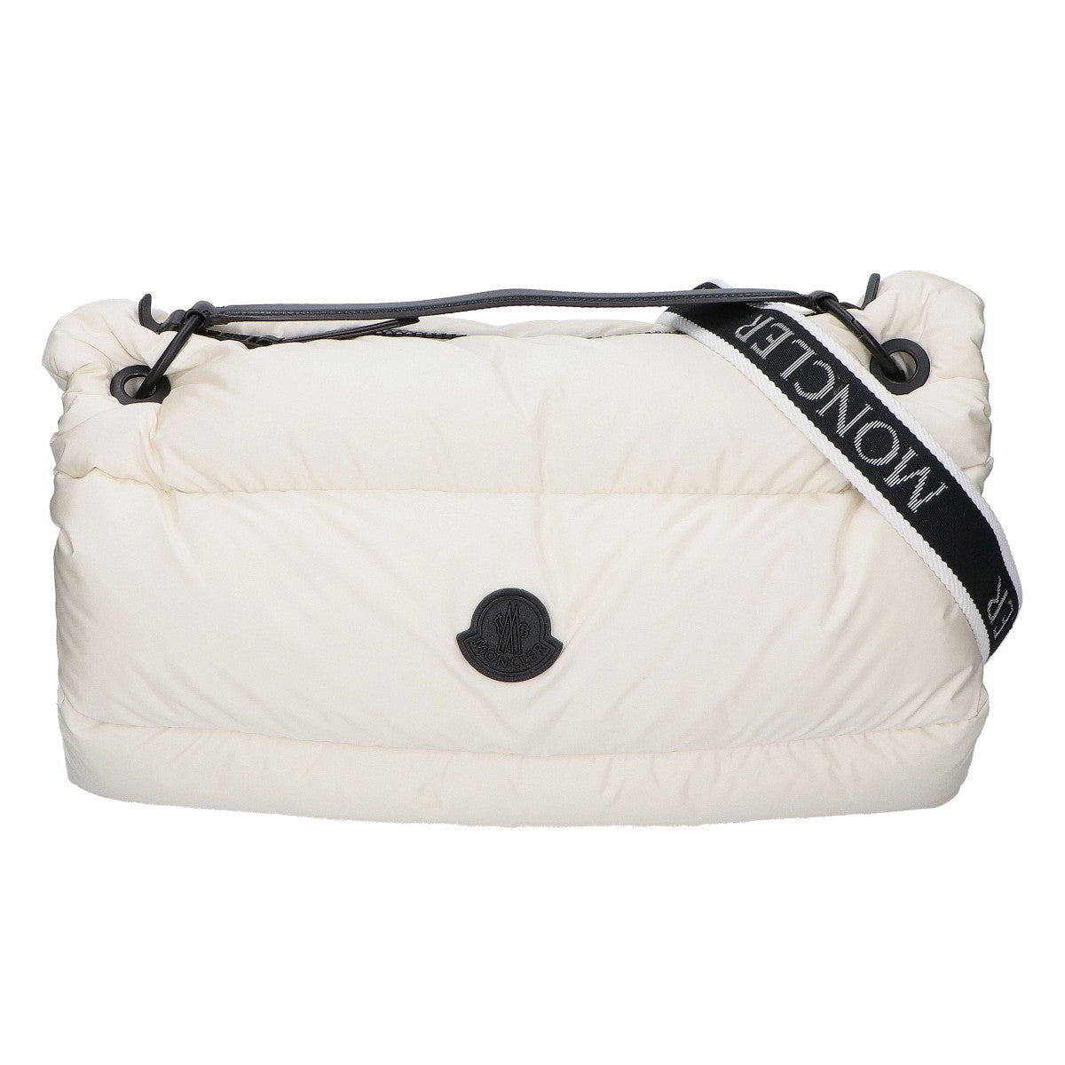 MONCLER LEGERE ZIP TOTE Rubber Logo 2-Way Down Bag White