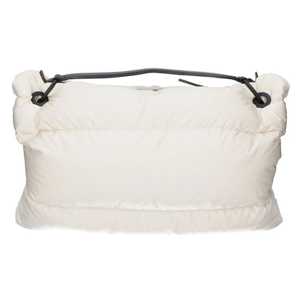 MONCLER LEGERE ZIP TOTE Rubber Logo 2-Way Down Bag White