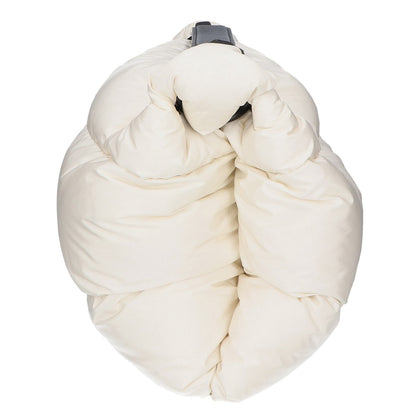 MONCLER LEGERE ZIP TOTE Rubber Logo 2-Way Down Bag White