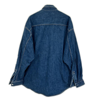 Graphpaper GM211-50078B Indigo Oversized Collar Shirt Size 2