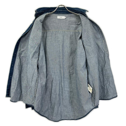 Graphpaper GM211-50078B Indigo Oversized Collar Shirt Size 2
