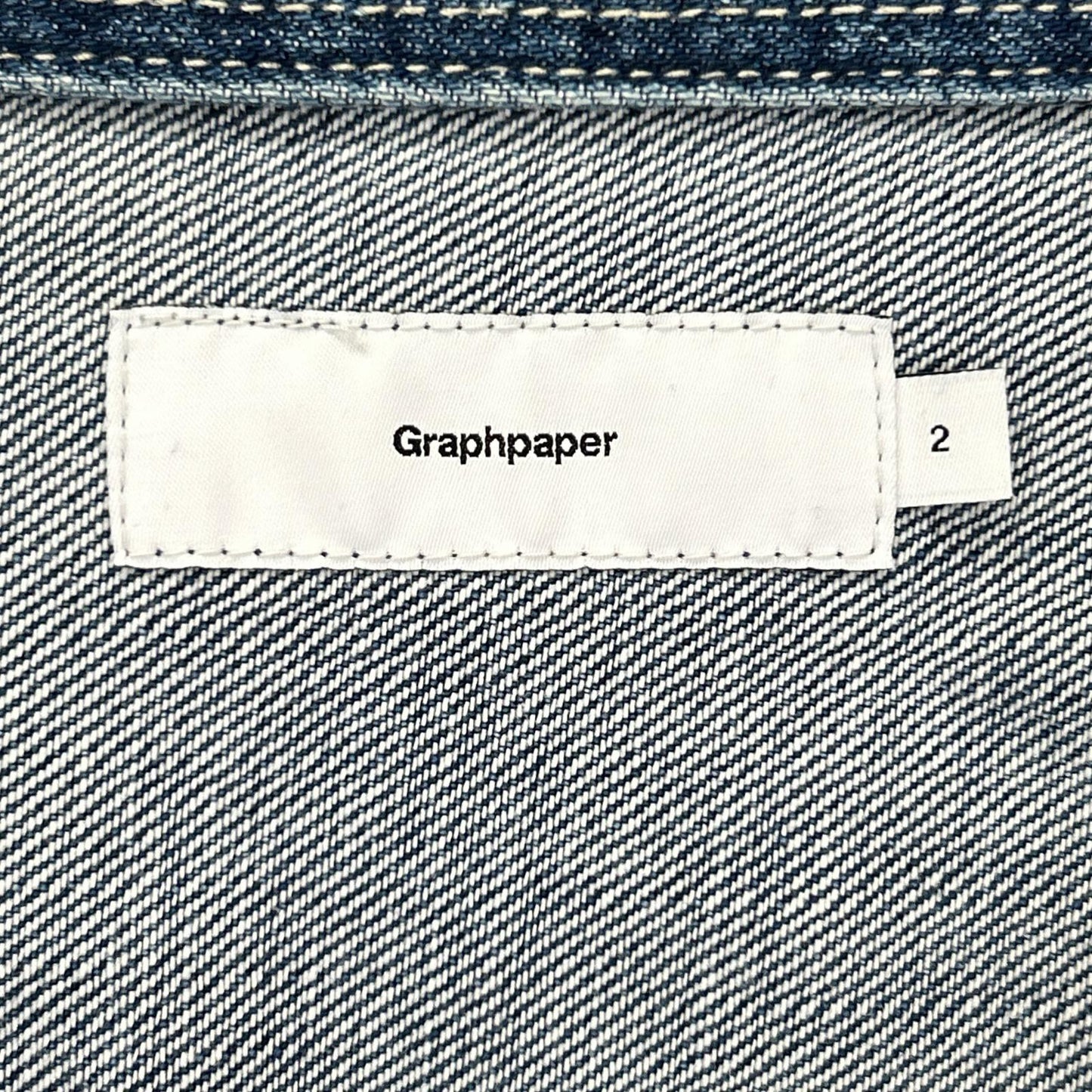 Graphpaper GM211-50078B Indigo Oversized Collar Shirt Size 2