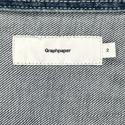 Graphpaper GM211-50078B Indigo Oversized Collar Shirt Size 2