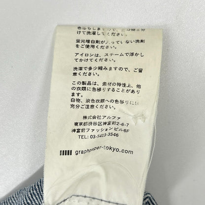 Graphpaper GM211-50078B Indigo Oversized Collar Shirt Size 2