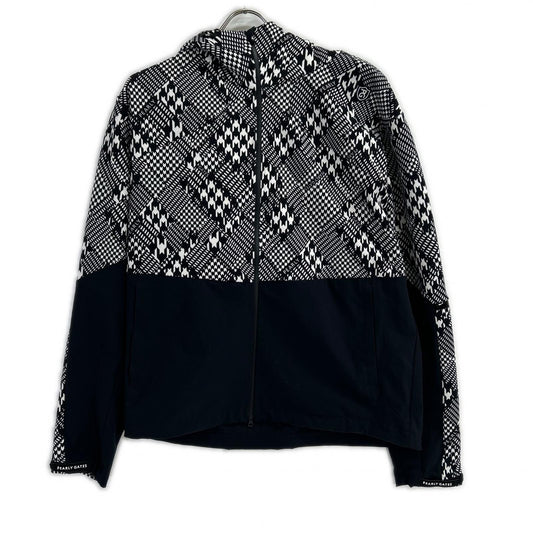 PEARLY GATES Houndstooth Hooded Jacket Black/White Size 6