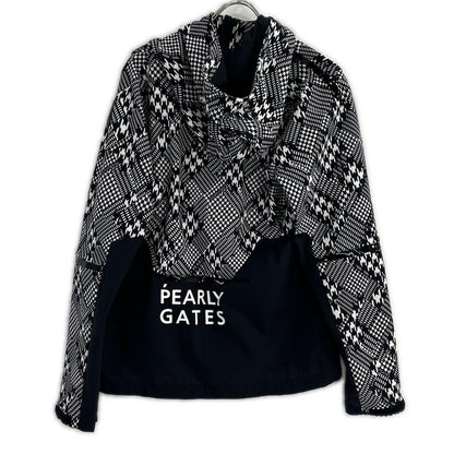 PEARLY GATES Houndstooth Hooded Jacket Black/White Size 6