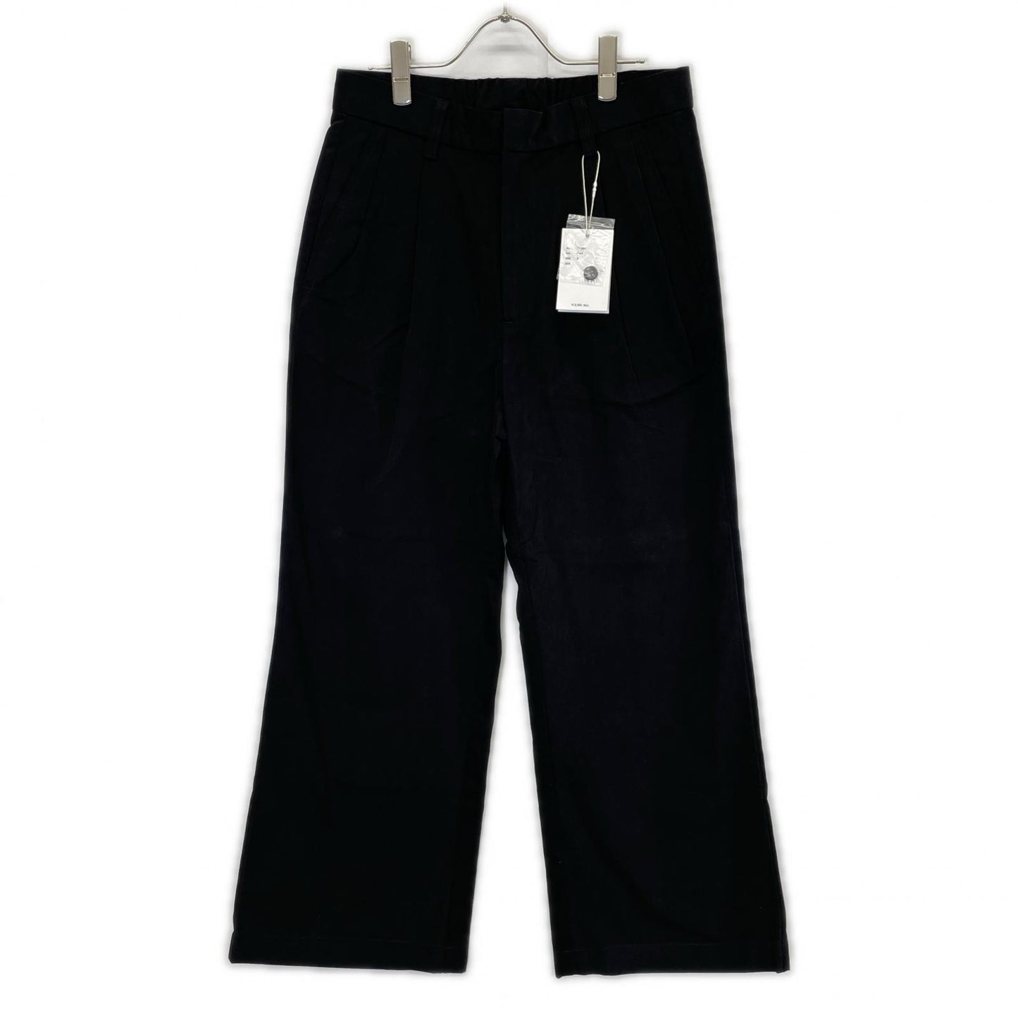 RETOUCH RT-CH01 Black 2-Tuck Wide Slacks Cotton Pants Size M