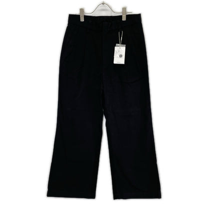 RETOUCH RT-CH01 Black 2-Tuck Wide Slacks Cotton Pants Size M