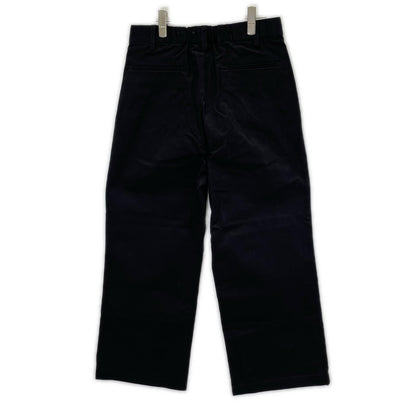 RETOUCH RT-CH01 Black 2-Tuck Wide Slacks Cotton Pants Size M