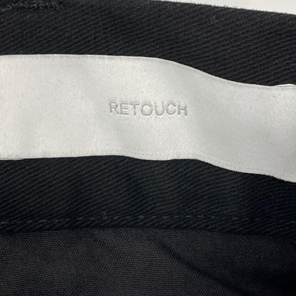 RETOUCH RT-CH01 Black 2-Tuck Wide Slacks Cotton Pants Size M
