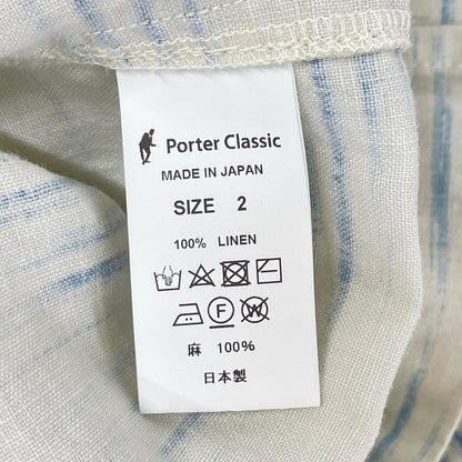 Porter Classic Old France Indigo Print Long Shirt Size 2