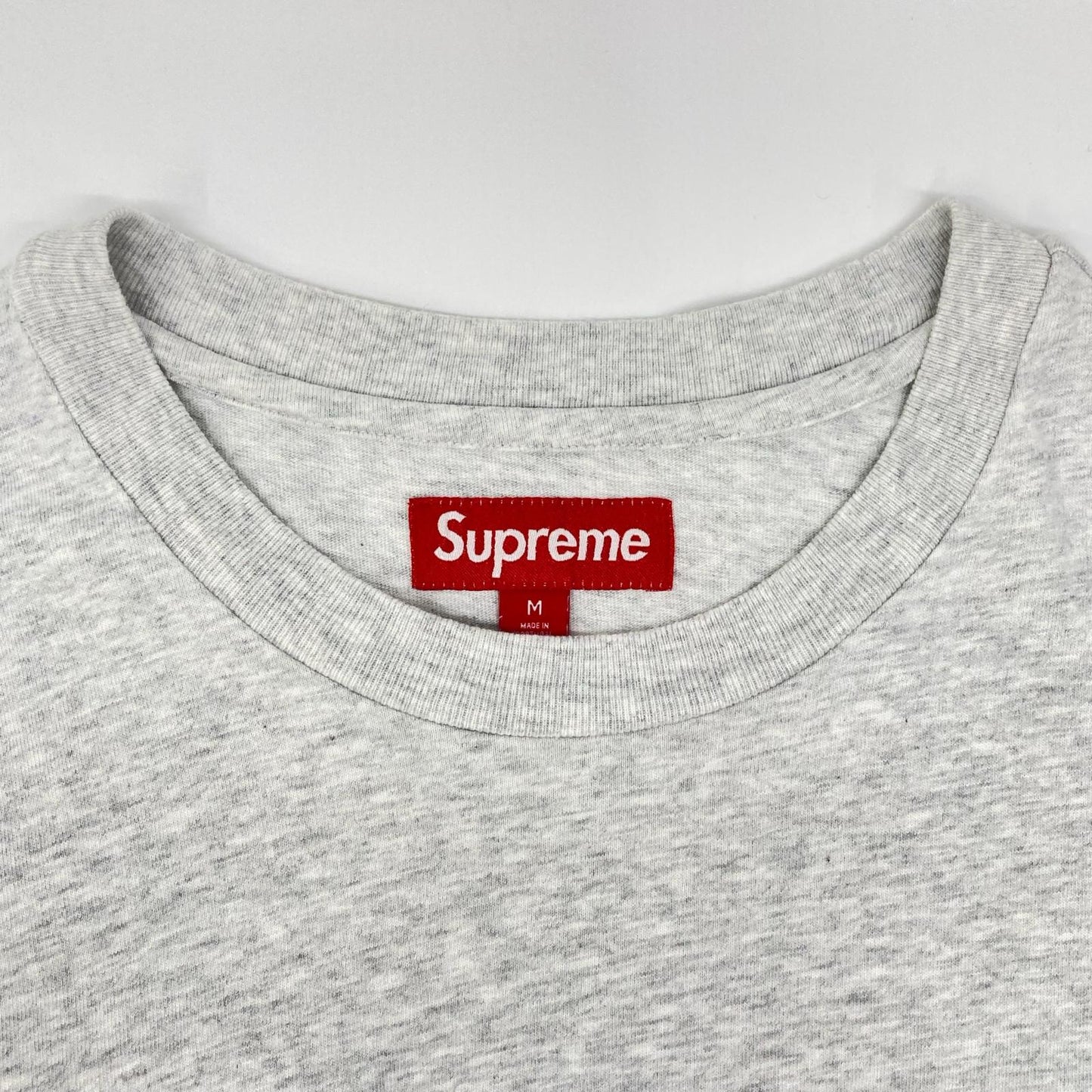 Supreme 25FW Small Box Logo Long Sleeve Gray Cotton Size M