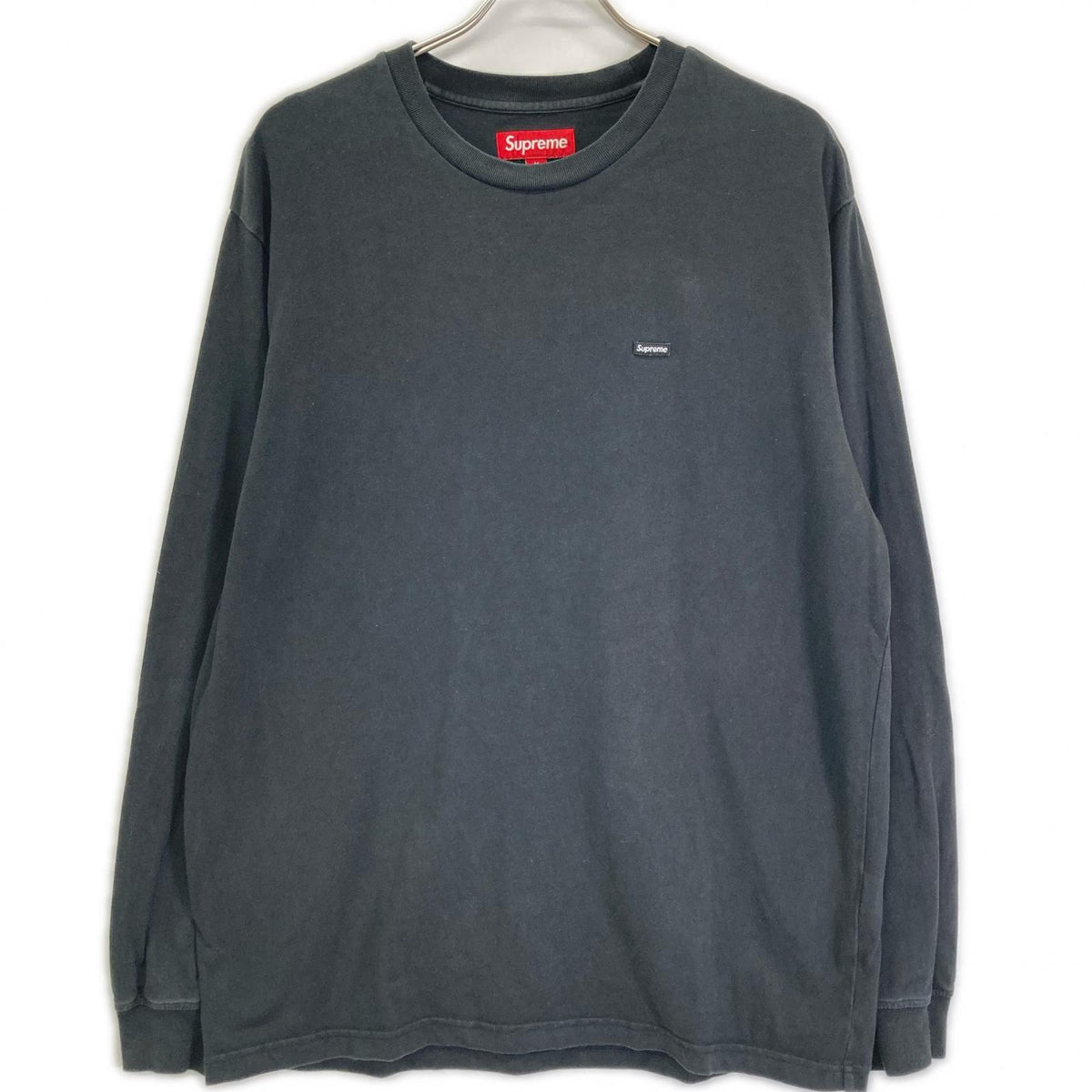 Supreme 25FW Small Box Logo Long Sleeve Black Cotton Size M