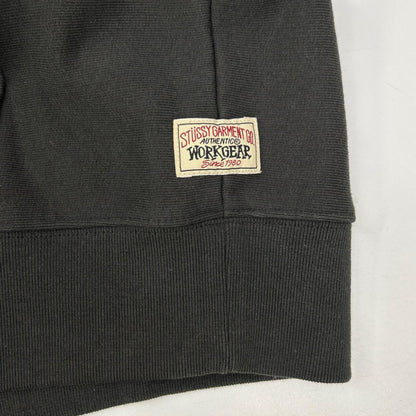 Stussy 25SS Raglan Relaxed Zip Hoodie Charcoal Cotton Jacket Size L