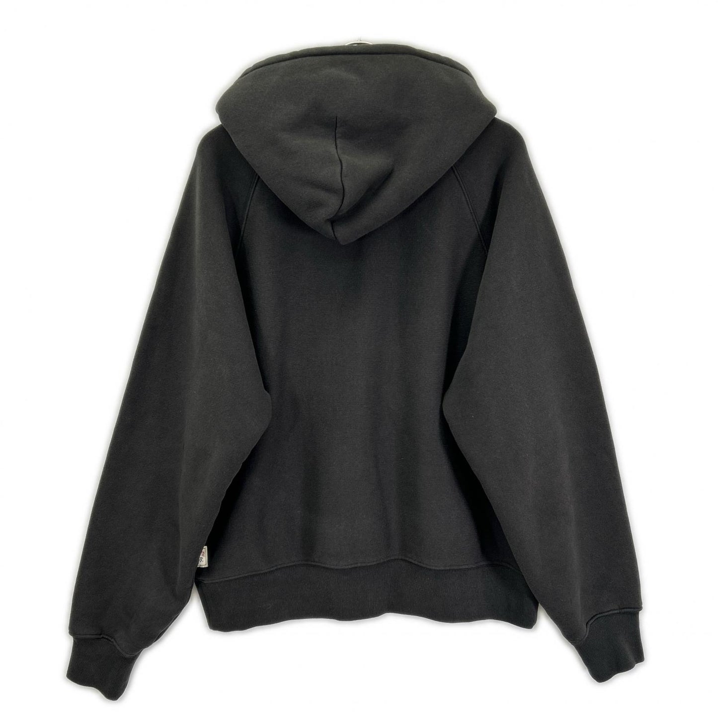 Stussy 25SS Raglan Relaxed Zip Hoodie Charcoal Cotton Jacket Size L