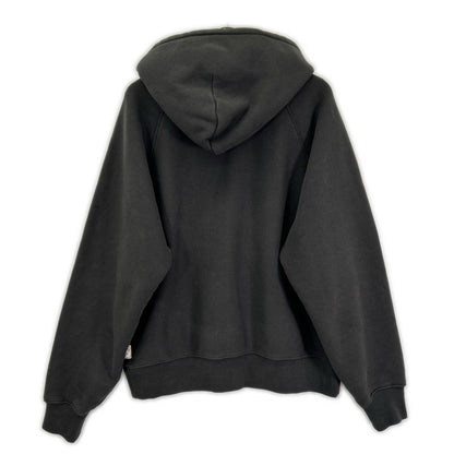 Stussy 25SS Raglan Relaxed Zip Hoodie Charcoal Cotton Jacket Size L