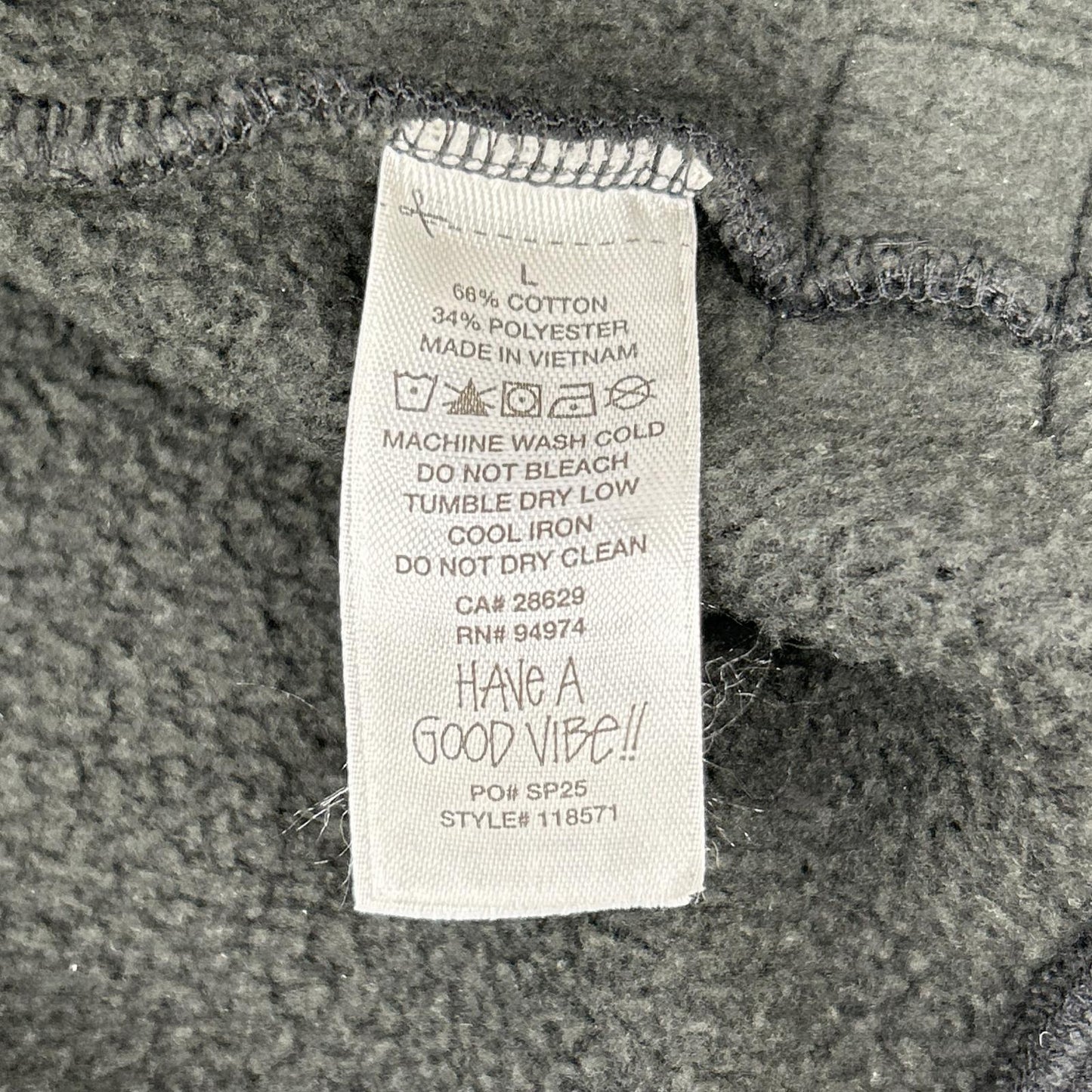 Stussy 25SS Raglan Relaxed Zip Hoodie Charcoal Cotton Jacket Size L