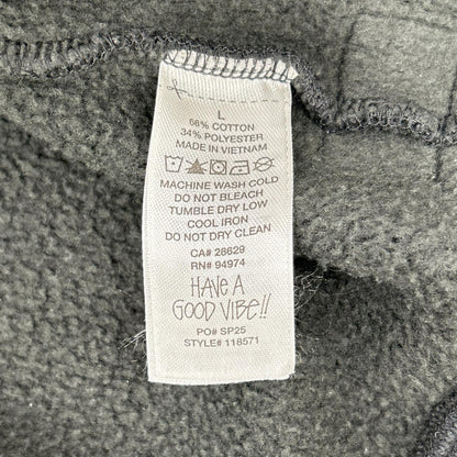 Stussy 25SS Raglan Relaxed Zip Hoodie Charcoal Cotton Jacket Size L