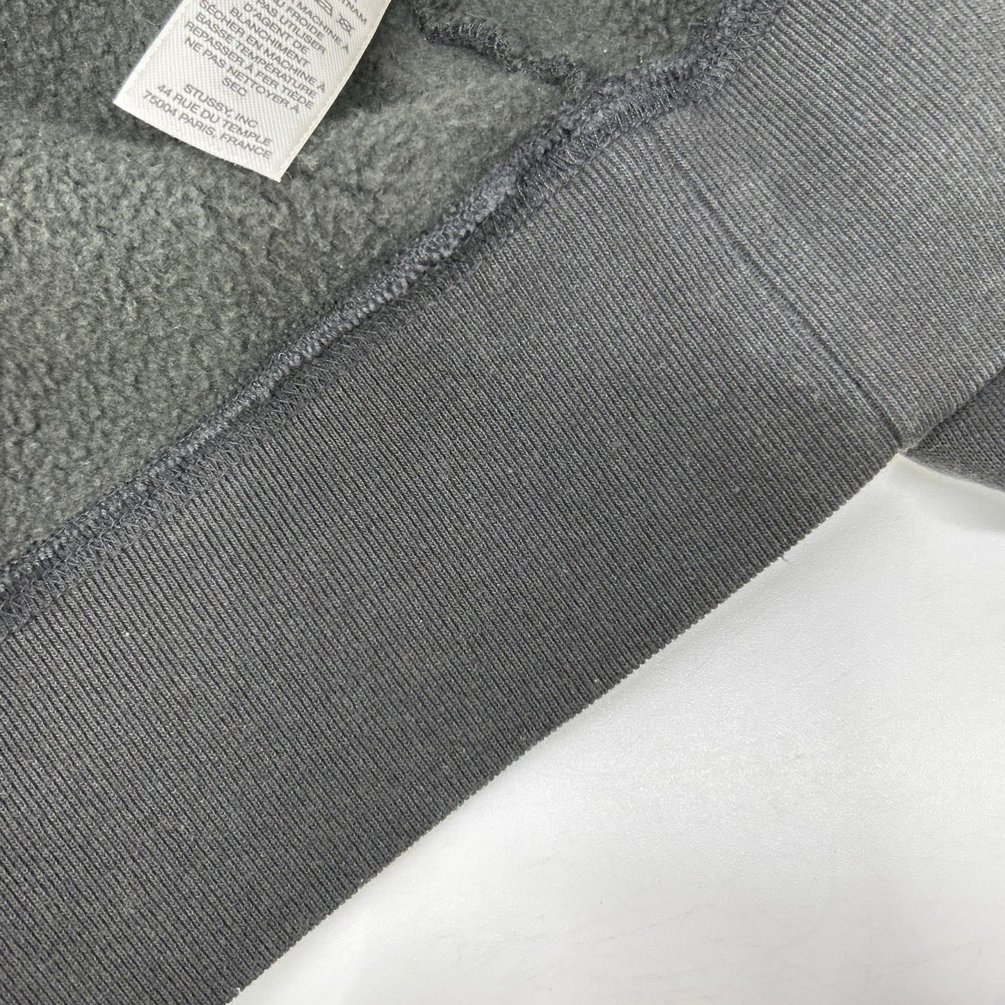 Stussy 25SS Raglan Relaxed Zip Hoodie Charcoal Cotton Jacket Size L