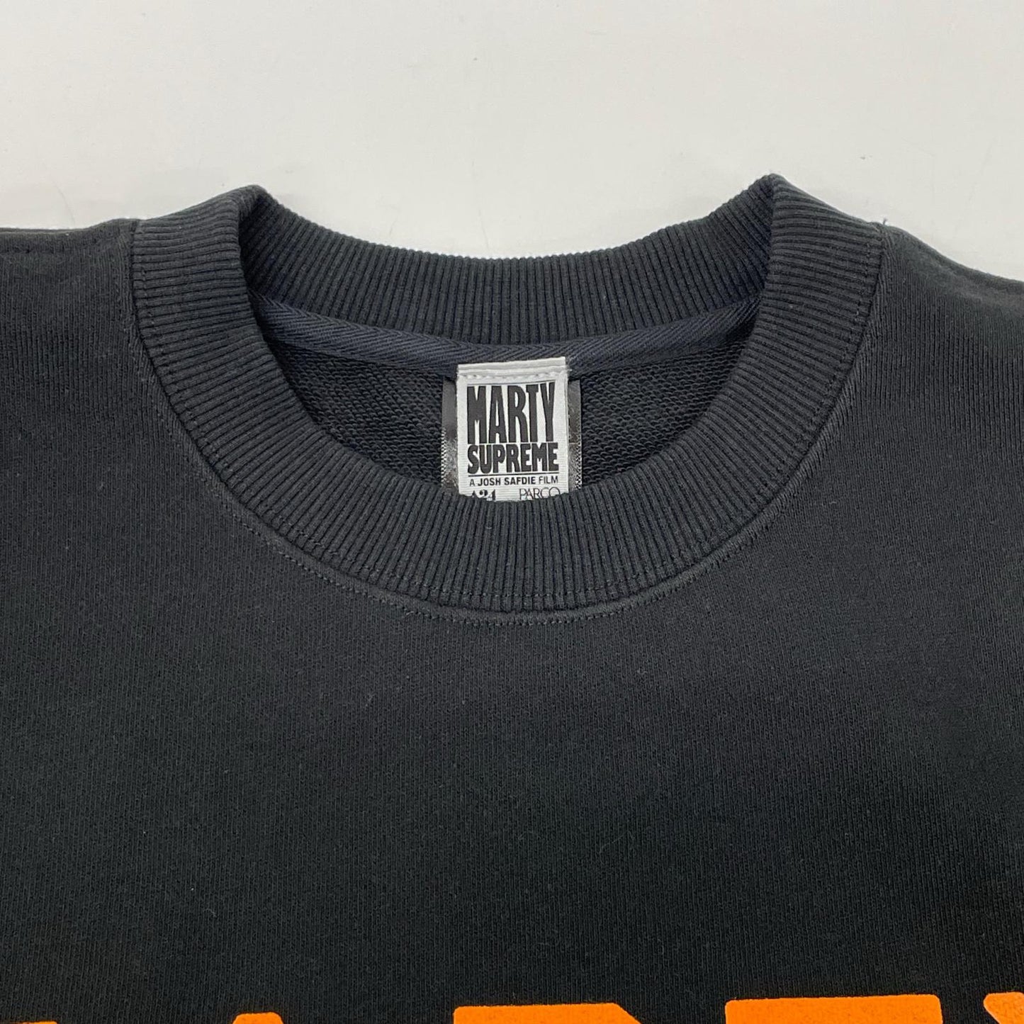 A24 x PARCO Marty Supreme Logo Black Cotton Sweatshirt Size XL