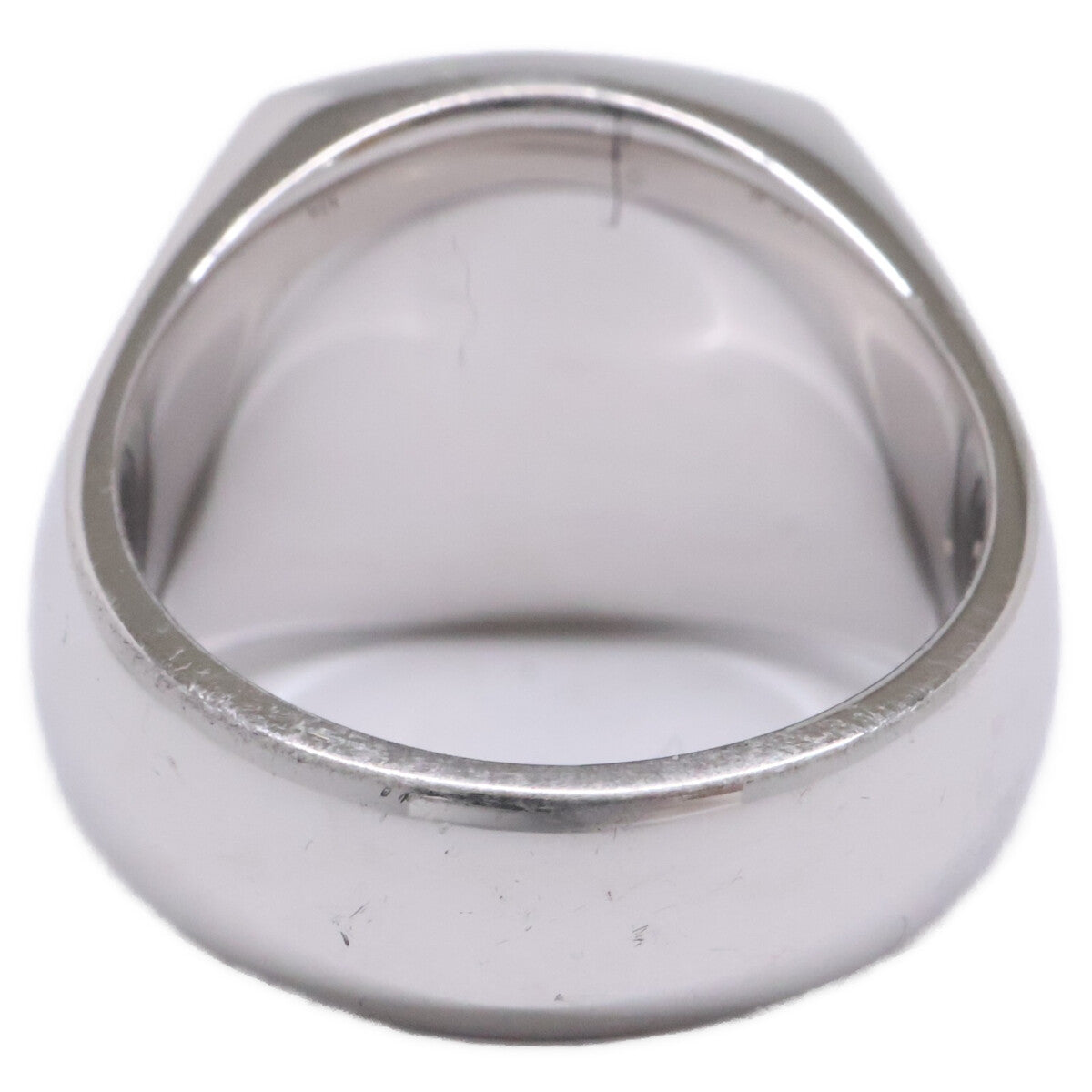 TOMWOOD 925 Sterling Silver Onyx Cushion Ring Size 54